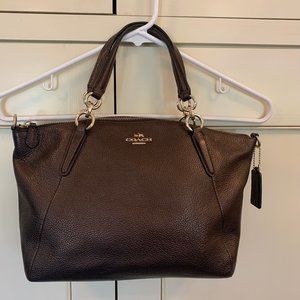 Coach Signature Outline Leather Small Kelsey Satchel Bag